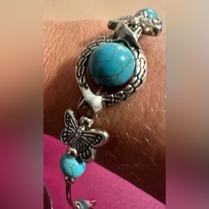 Turquoise, butterfly bracelet